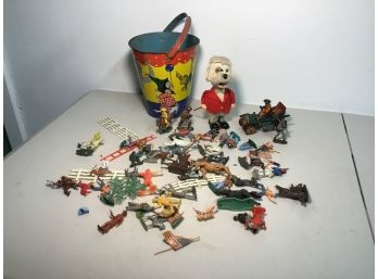 Vintage Toy Collection With Ohio Art Sand Pail