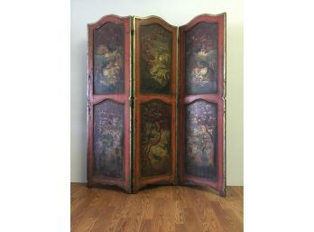 Antique Painted Wooden Room Divider