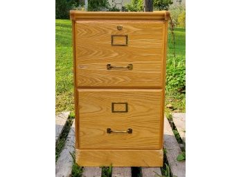 2 Drawer Wood/ Particle Board File Cabinet, Clean Inside, Lots Of Life Left