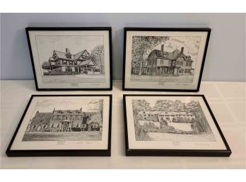 4 Black And White Signed Drawings