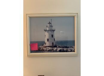 Robert Beyus Large Framed Lighthouse Photo 1' 10 1/2' X 1' 7'