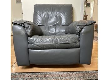 Charcoal Gray Leather Reclining Chair
