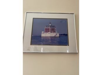 New London Lighthouse Framed Picture Signed 'RAM' 1'8' X 1'4'