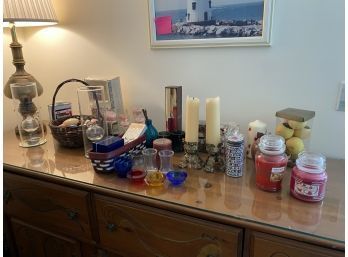 Lot Of Scented Candles, Yankee Candles, Glass Votives, Backets, Oil Diffusers, Oil Candle Holders, Potpourri