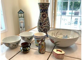Assorted Bowls And Vases