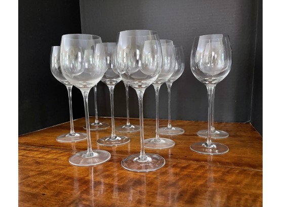 Crystal Wine Glasses Acid Etched On Underside - Set Of 10