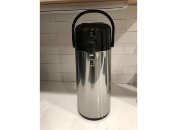 Hormel Stainless Steel Hot Drink Press & Serve Thermos