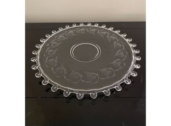 Vintage Imperial Candlewick Style Glass Platter W Etched Design