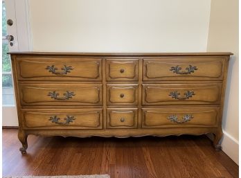 Vintage Cassard Country French Provincial Style Long Chest Of Drawers