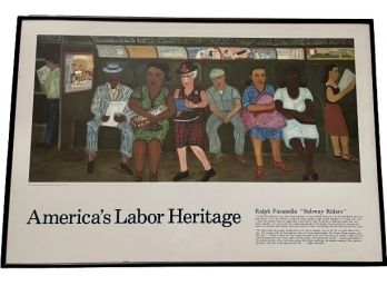 Ralph Fasanella 'subway Riders'  Framed Poster Print - America's Labor Heritage