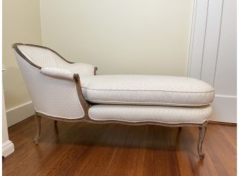Vintage Bergre Style Chaise Lounge With Custom Upholstery And Welted Trim