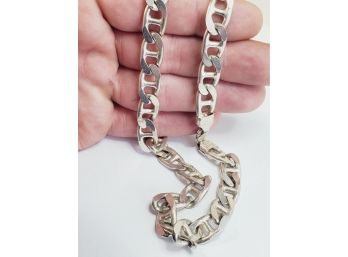 Very Thick Heavy Sterling Silver Link Necklace
