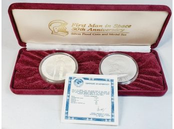 Unique 30th Anniversary Of The First Man On The Moon Russian 1 Oz SILVER Coin And Medal Set