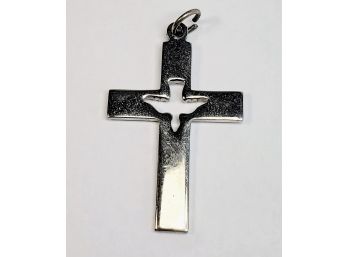 Sterling Silver Cross With Dove Cut Out Pendant