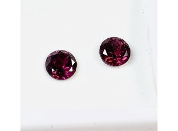 3.4ct 7mm Round Umbalite Rhodolite Garnet Pair Loose Gemstones