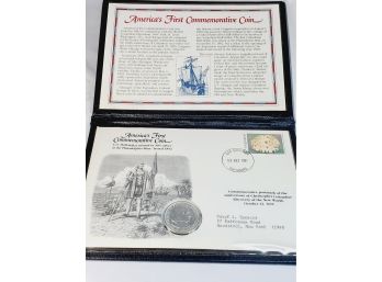 Americas First Commemorative Silver Half Dollar  Cover In Soft Case With Info (1982)