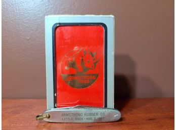 Historic Armstrong Rubber Company, West Haven CT- Vintage Pocket Knife And Playing Cards