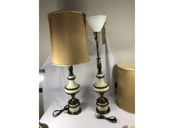 Vintage Mid Century Pair Of Stiffel Lamps 42' T