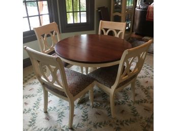 Athol Furniture ,country Style Extendable Round Table And 4 Chairs.