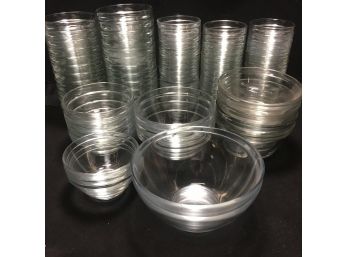 Lot Of 80 Small Clear Glass Bowls.