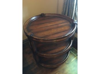 Contemporary 3 Tier ,good Quality Round Wooden Side Table.