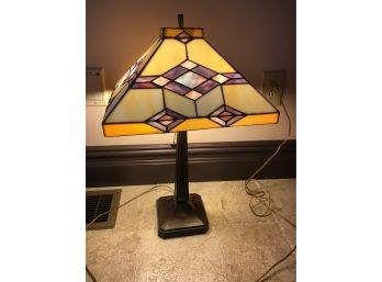 Tiffaney Style- Architectural Glass Shade Lamp.