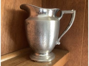 Antique E.P.N.S. 1741 Hammered Silver Over Copper Water Pitcher