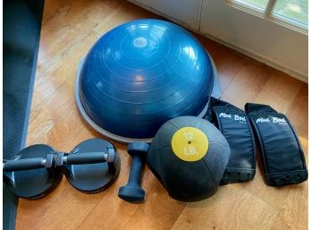 Lot Of Misc Fitness Equipment  - Bosu Ball, Medicine Ball, Ab Slings