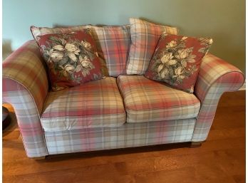 Hickory Hill Plaid Love Seat Retails $1500