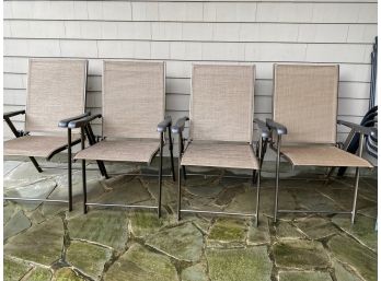 Set Of 4 Mesh Outdoor Folding Chairs