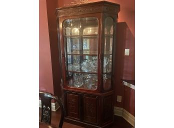 Small China/ Curio Cabinet Rosewood Ornate Details