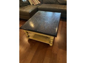 Country Farmhouse Coffee Table In Basement