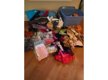 HUGE LOT! Halloween Costumes And Assorted Lot Of Decorations Look At Photos Carefully