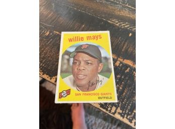 Willie Mays  Vintage Baseball Card #50  From Topps 1959