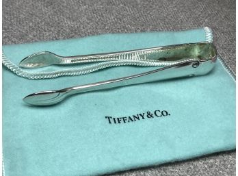 Lovely Vintage TIFFANY & Co Sterling Silver Sugar Tongs - Very Simple But Elegant With Original Tiffany Pouch