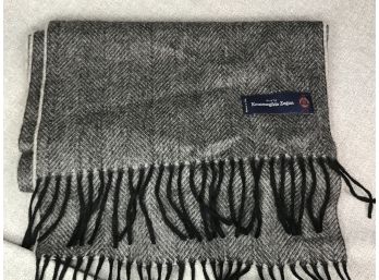 Fabulous ERMENEGILDO ZEGNA Charcoal Gray Unisex Scarf - Made In Italy - Wool Or Cashmere - LIKE NEW CONDITION