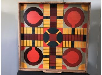 Fantastic Large Antique / Folk Art Style Game Board / Tray - (1 OF 2) Nice Decorative Piece - See Other One