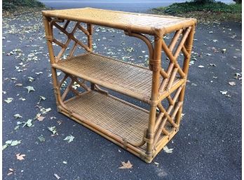 Fantastic Large Two Level Vintage Bamboo Shelf - 101 Uses - Great Condition - Very Well Made - VERY Sturdy !