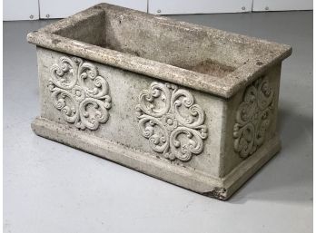 Lovely Vintage Rectangular Concrete Garden Planter - Great Vintage Look With Patina - VERY NICE PIECE !