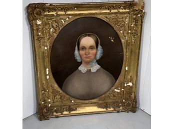 Very Early Portrait Painting 1820-1840 - From Boston Massachusetts -  Frame VERY As Is - Very Well Done