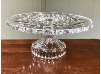 Fabulous Brand New WATERFORD Cut Crystal Cake Stand / Pedestal - Newer Seahorse Mark - FANTASTIC PIECE !