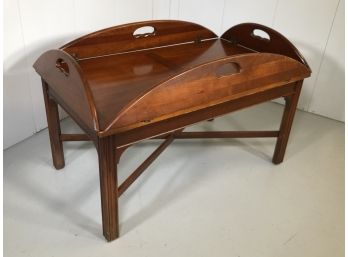 Beautiful Vintage DREXEL HERITAGE Mahogany Butlers Table With Folding Sides - Brass Trim - A CLASSIC !