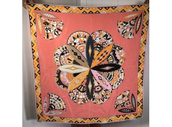Fantastic Vintage 1960s-1970s EMILIO PUCCI Silk Scarf - One Of The Best Patterns / Colors - GREAT PIECE !