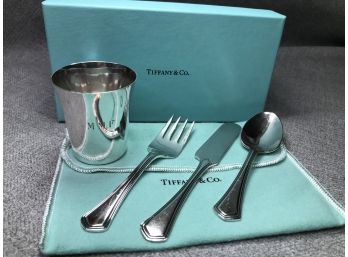 Absolutely Beautiful Vintage TIFFANY & Co Sterling Silver Baby Feeding Set - Four Pieces - Amazing Condition