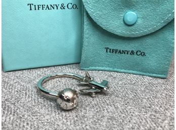 Incredible Brand New TIFFANY & Co Sterling Silver - Jet Plane / Globe Key Ring - NEW In Box With Pouch - NICE