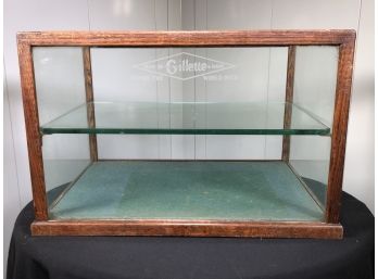 Absolutely Incredible 1910-1930 Antique GILLETTE Razor Blades Display Case - Solid Oak - AMAZING OLD PIECE !