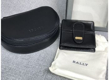 ESCADA & BALLY Black Leather Pieces - Change Purse & Travelling Jewelry Box - Both New - Never Used !