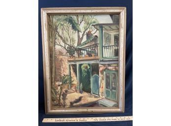 American Artist Elaine Plishker Auchmoody 1939 Oil On Canvas New Orleans Painting