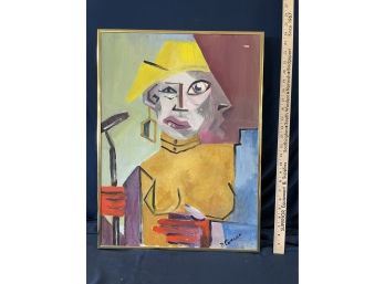 After Picasso Signed D. Currier Painting On Canvas