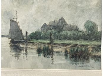 Antique Watercolor Painting By Listed Artist C C Benham
